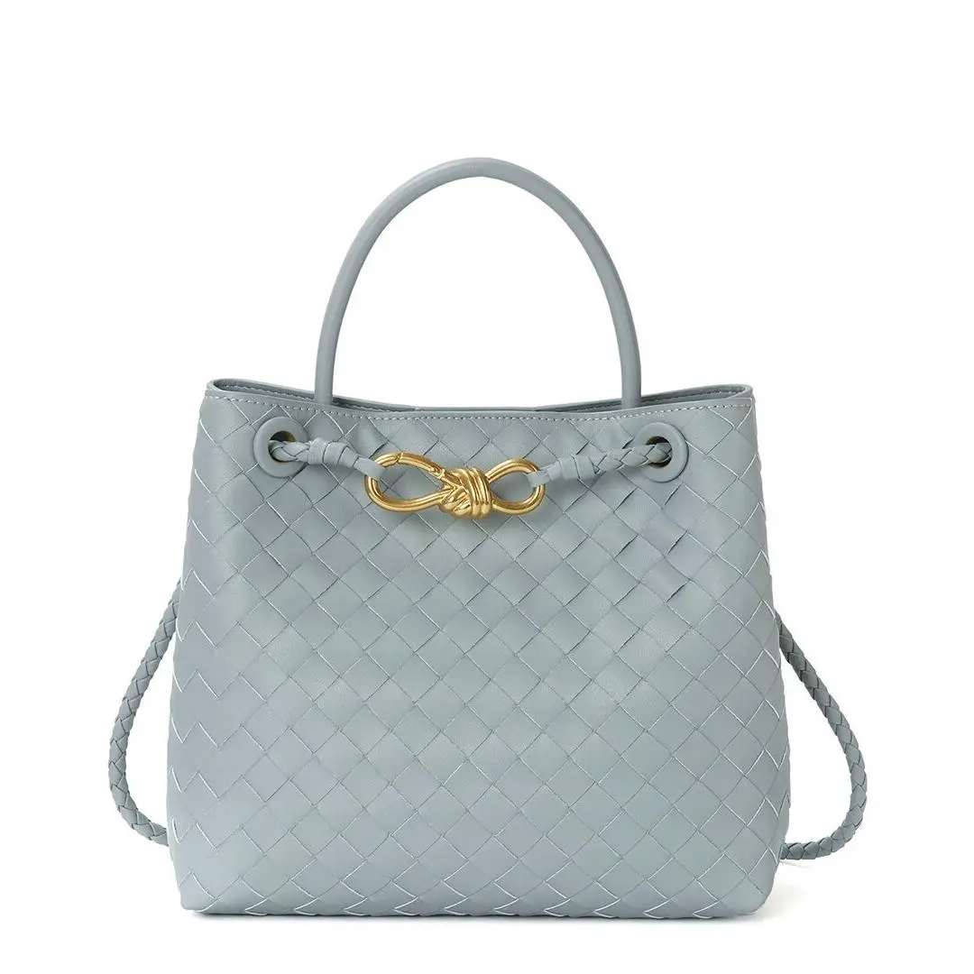 Tiffany Fred Paris Woven Leather Top Handle Bag Women`s Grey by Tiffany & Co.