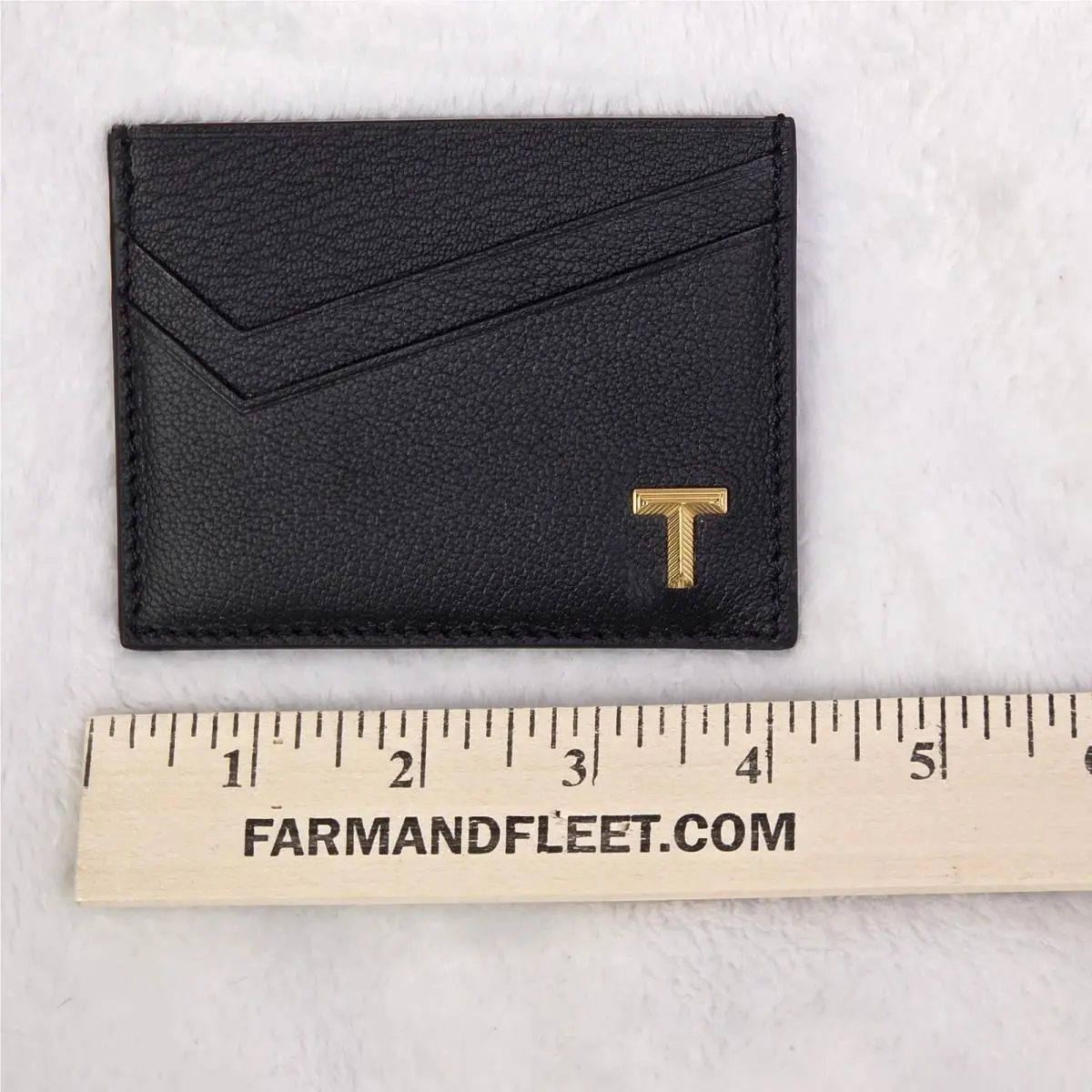 Tiffany Co T Logo Black Pebbled Leather Card Case Wallet Pink Italy by Tiffany & Co.