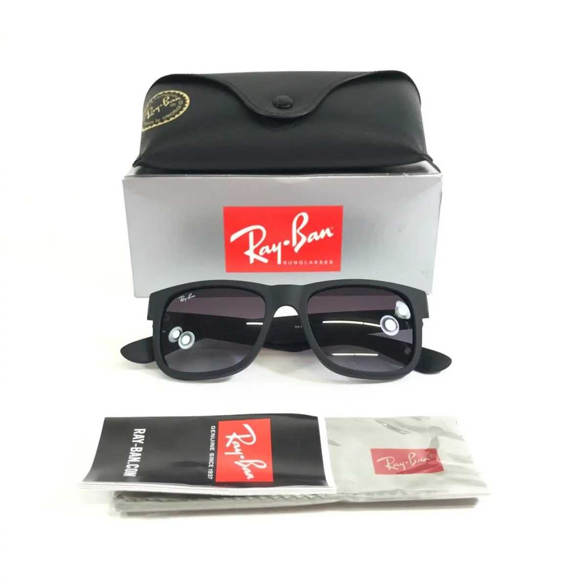 Ray-ban Sunglasses RB4165 Justin Small 601/8G Rubber Black w/ Grey Lenses 50 mm by Ray-Ban