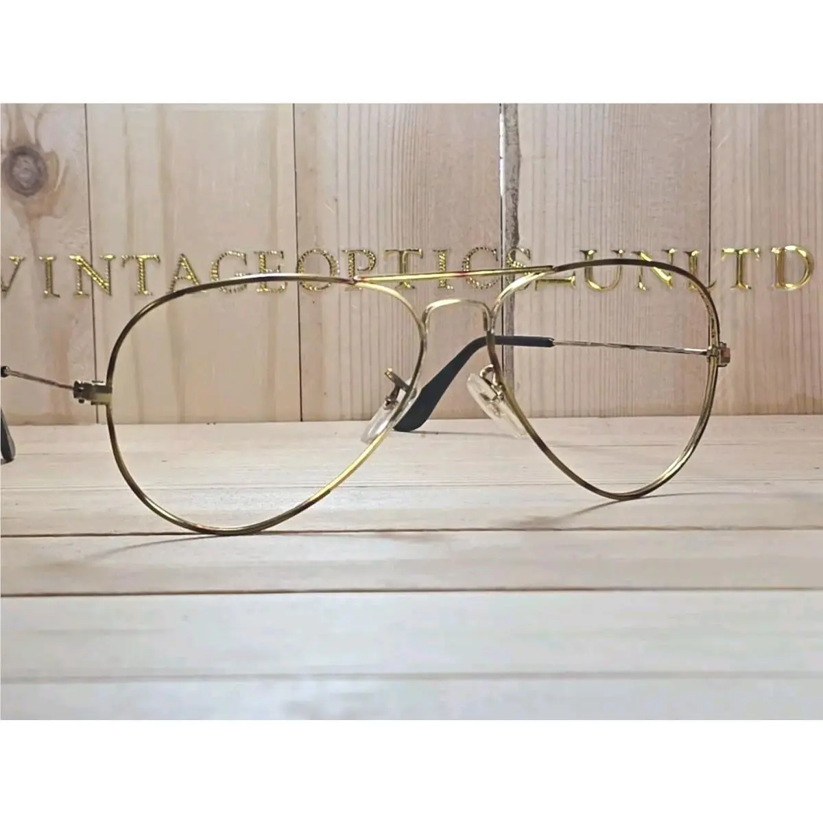 B L Ray Ban Usa Vintage Tortoise Shell Aviator Eyeglasses Frame by Ray-Ban