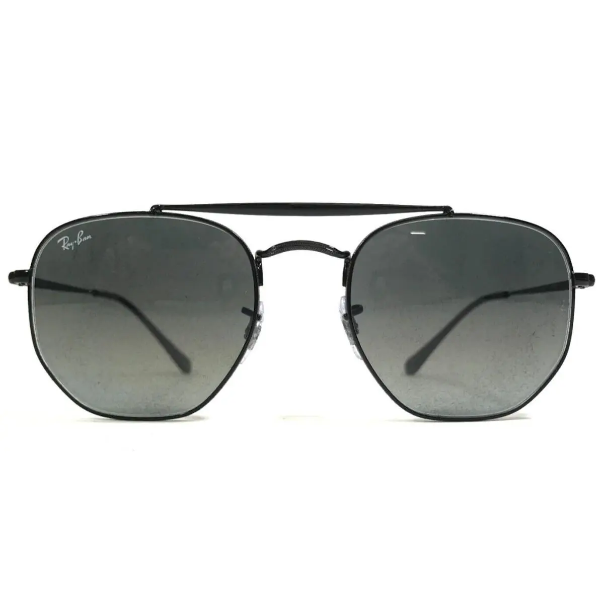 Ray-ban Sunglasses RB3648 The Marshal 002/71 Polished Black Hexagon Gray Lenses by Ray-Ban
