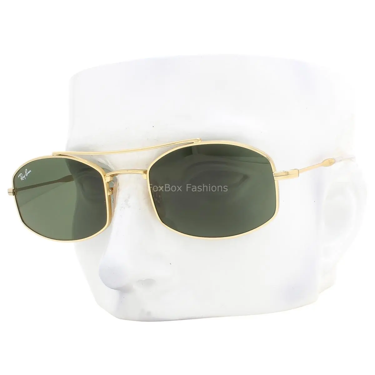 Ray-ban Sunglasses RB 3719 001/31 Unisex Shiny Gold Green Glass 54mm with Case by Ray-Ban