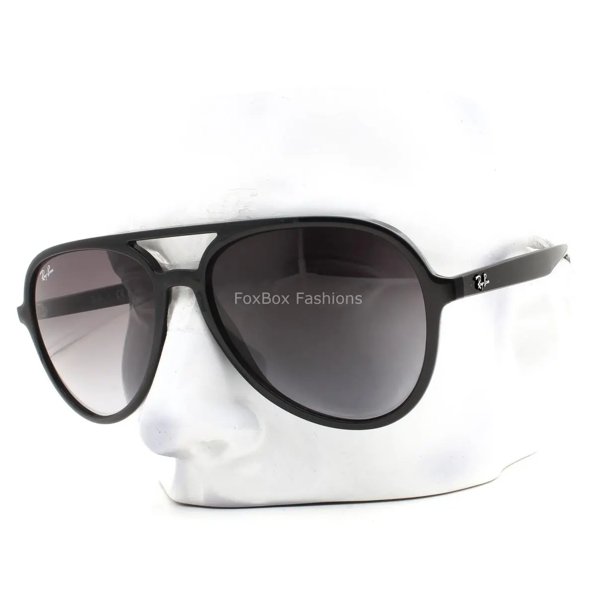 Ray-ban RB 4376 601/8G Unisex Sunglasses Polished Black Gray Gradient with Case by Ray-Ban
