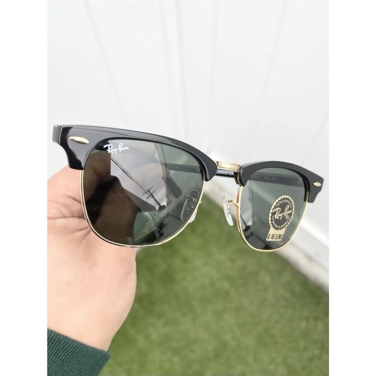 Ray Ban Classic Clubmaster RB3016 3016 Black G15 Lens Size 51/21 by Ray-Ban
