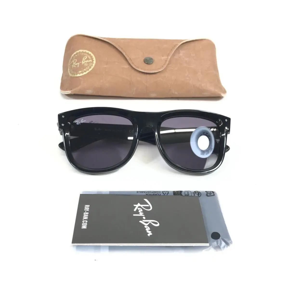 Ray-ban Sunglasses RBR0502S Wayfarer Reverse 6677/1A Shiny Black w Violet 53 mm by Ray-Ban