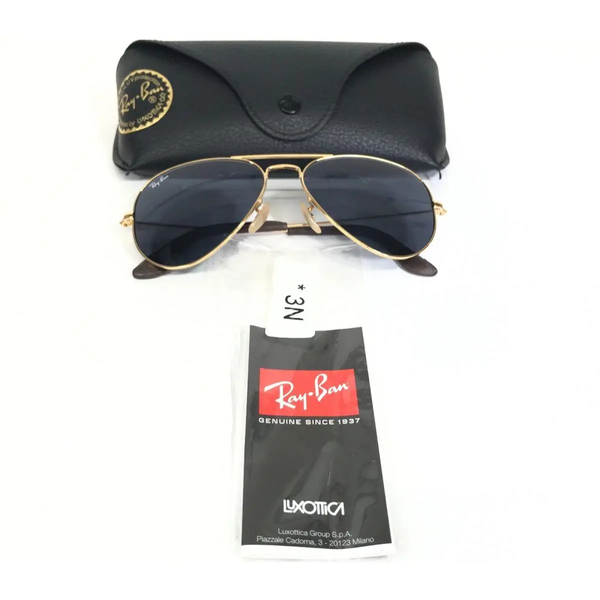 Ray-ban Sunglasses RB3025 Aviator Large Metal 183/R5 Gold Frames w Blue Lenses by Ray-Ban