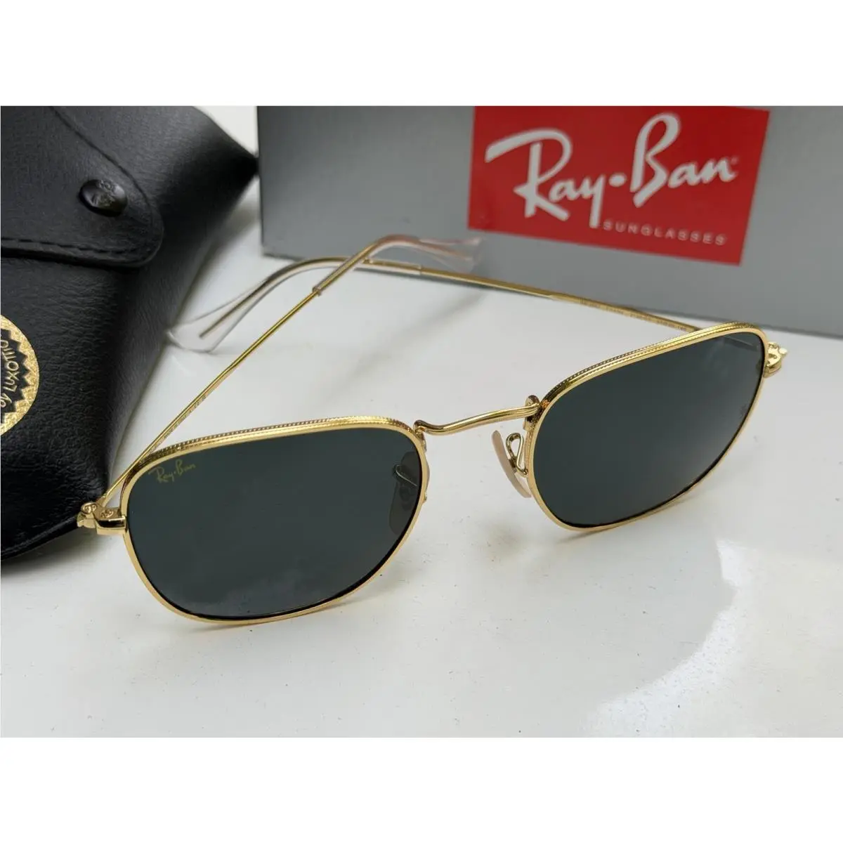 Ray-ban RB3857 9196/R5 Frank Legend Gold Dark Blue Sunglasses 51mm by Ray-Ban