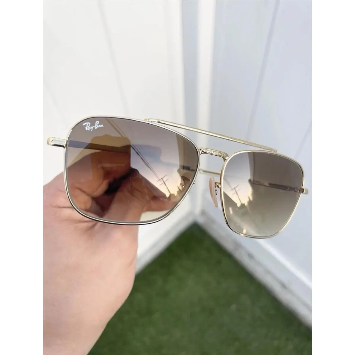 Ray-ban New Caravan RB3636 Ray Ban Caravan RB3636 3636 Gold Brown Lens Size 58/14 by Ray-Ban