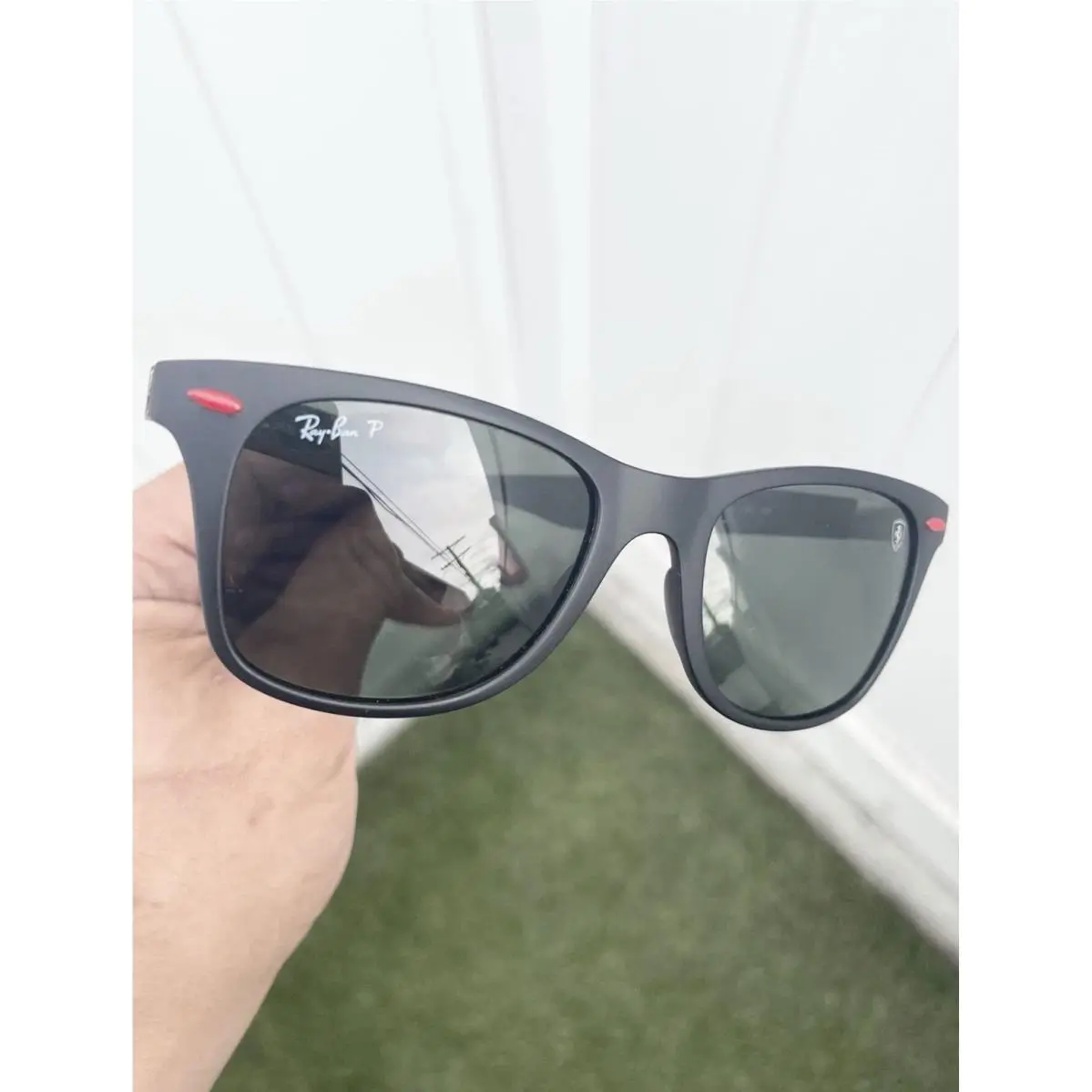 Ray Ban Scuderia Ferrari Polarized Liteforce Wayfarer RB4195-M-F 4195 Black by Ray-Ban