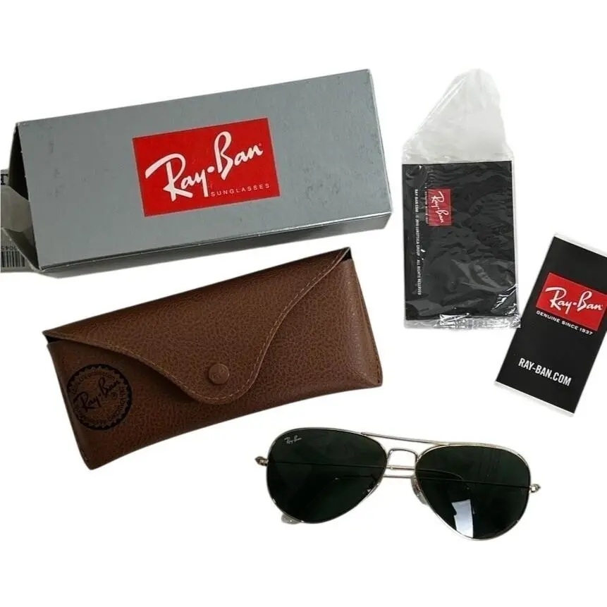 Ray-ban Aviator Sunglasses RB3025 Gold Frame/ Green Lens 58-14mm by Ray-Ban