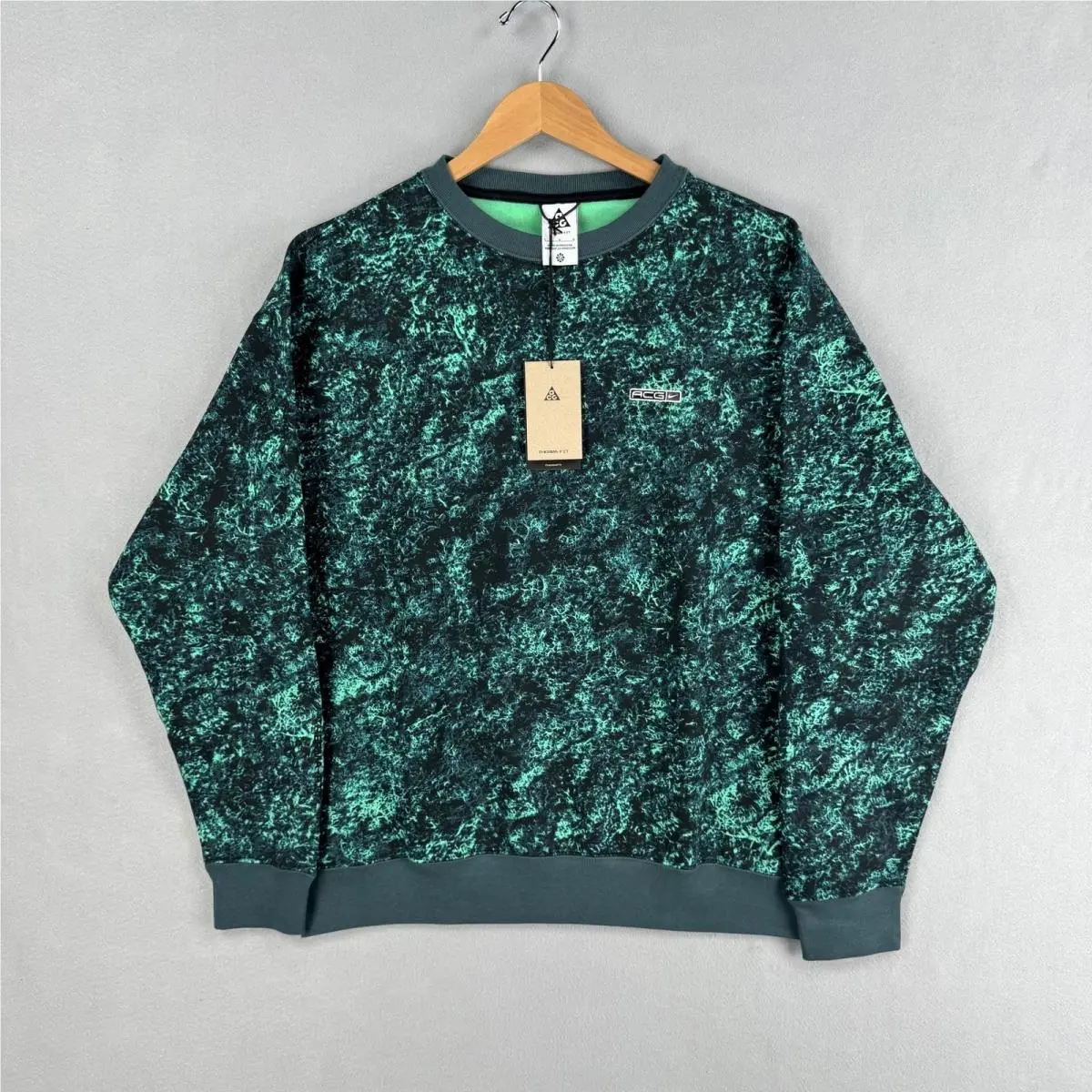 Acg Sweatshirt Mens Large Green Therma-fit Fleece Crewneck Pullover by Nike