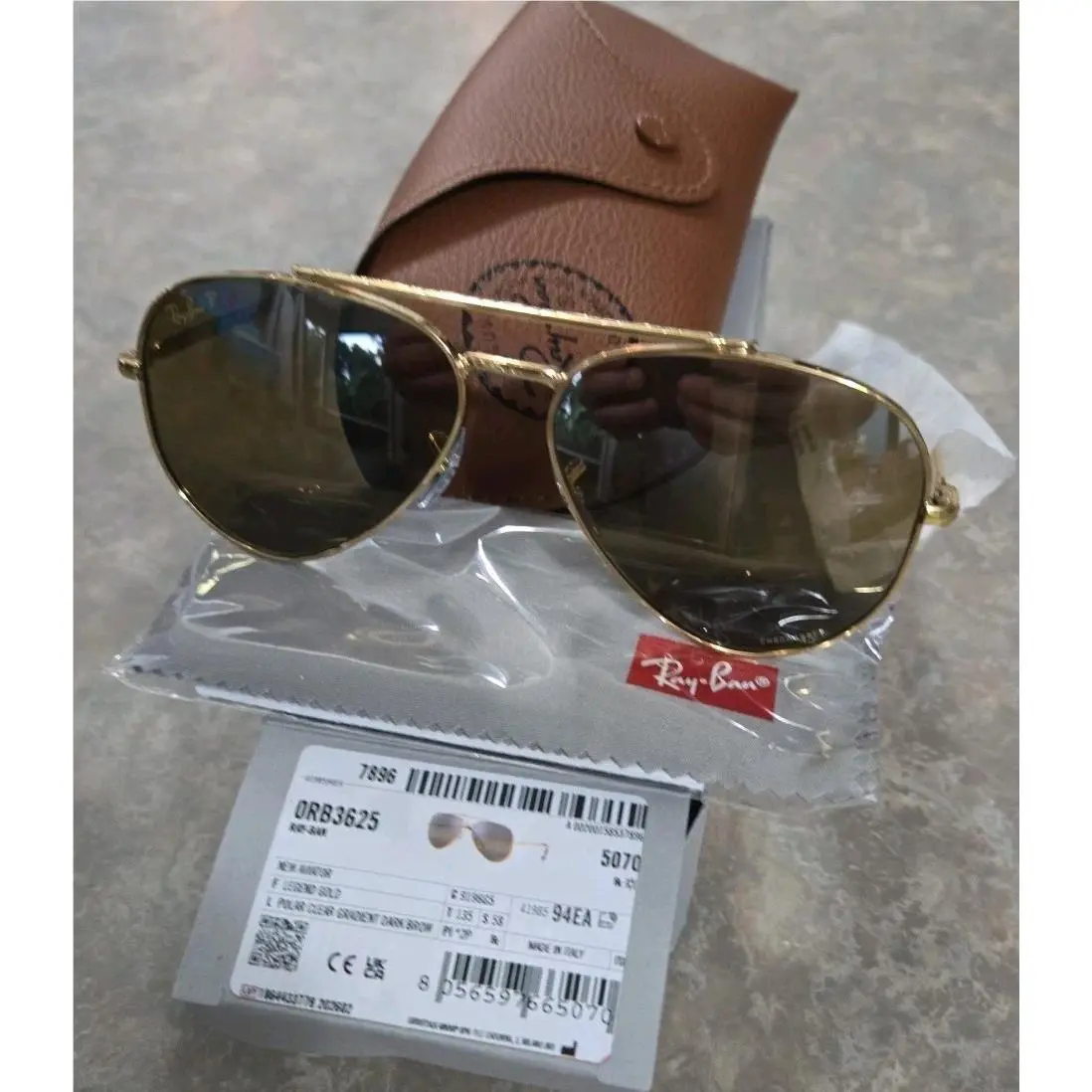 Ray Ban RB3625 9196G5 Gold Chromance Polarized Unisex 58 mm Sunglasses by Ray-Ban