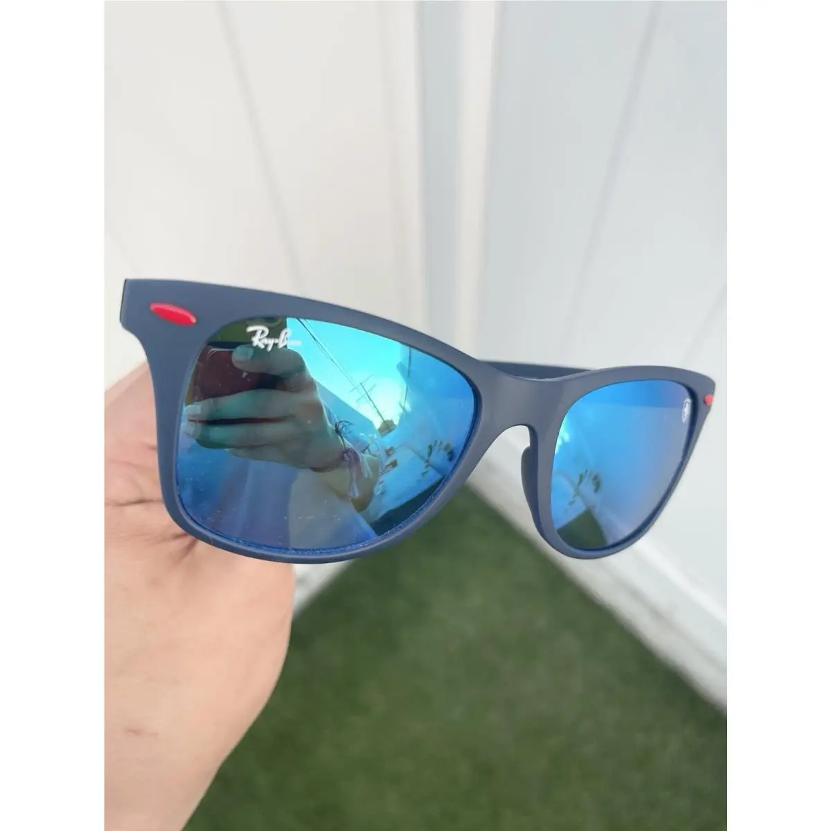 Ray Ban Ferrari Polarized Liteforce Wayfarer RB4195-M-F 4195 Blue Flash by Ray-Ban