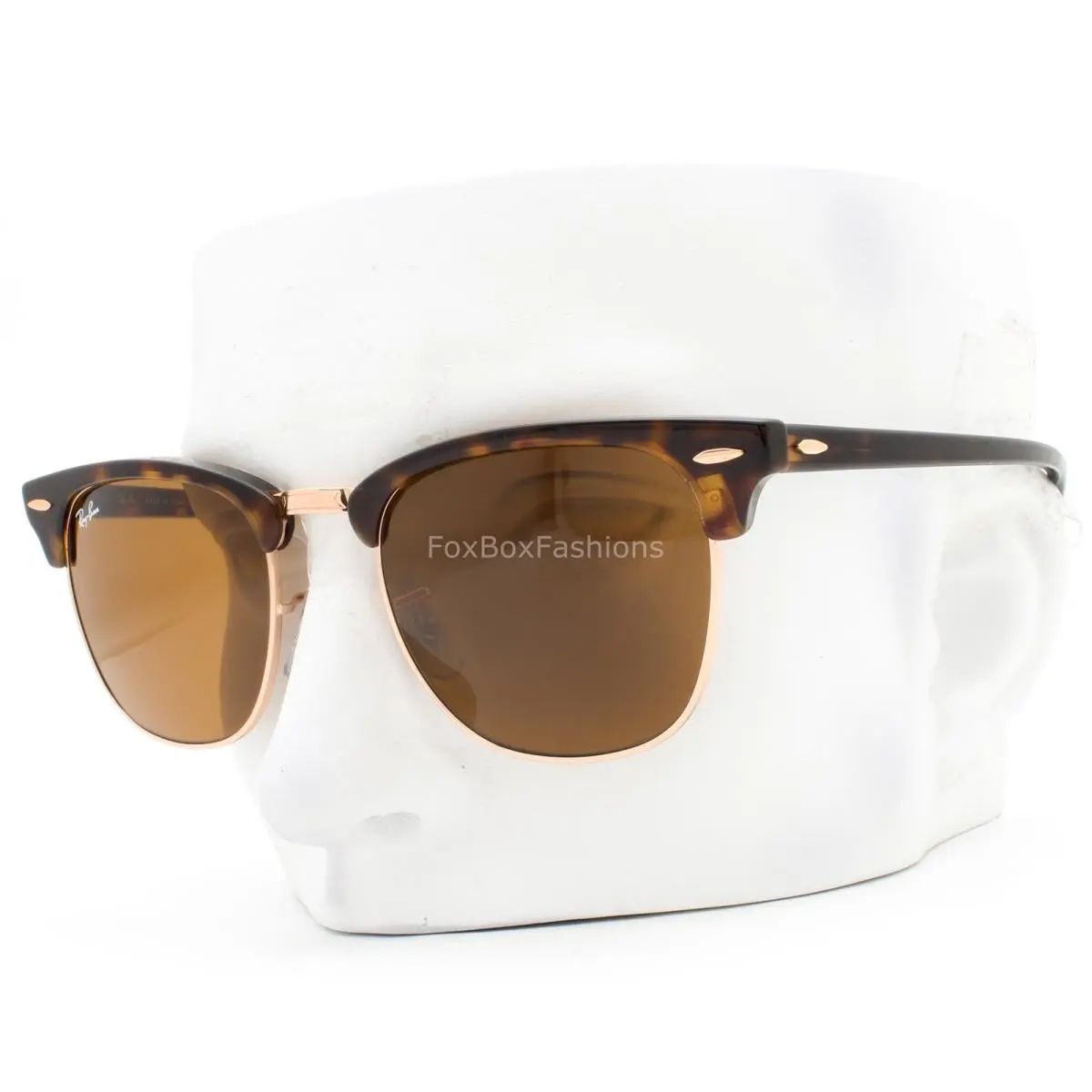 Ray-ban Clubmaster Sunglasses RB3016 1309/33 Havana on Rose Gold B-15 Brown 51mm by Ray-Ban