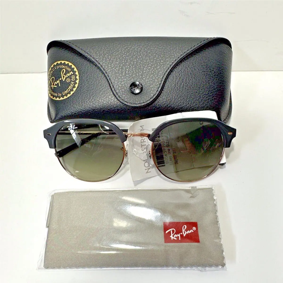Ray Ban Clubmaster Sunglasses RB4429 672071 Grey and Rosegold Frames by Ray-Ban