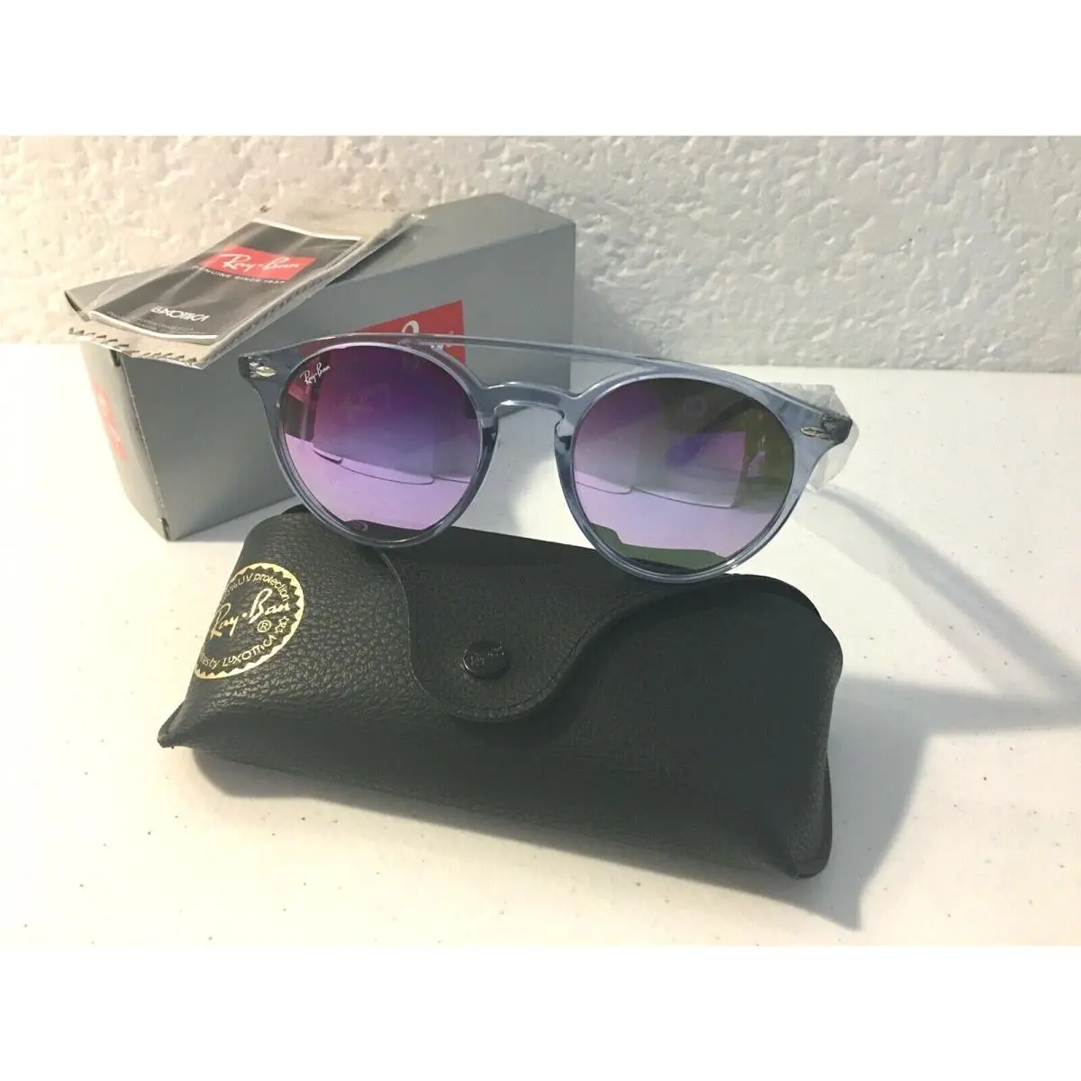 Ray Ban RB4279 Blue Lilac Flash Gradient Mirrored Double Bridge Round 6278A9 51m by Ray-Ban