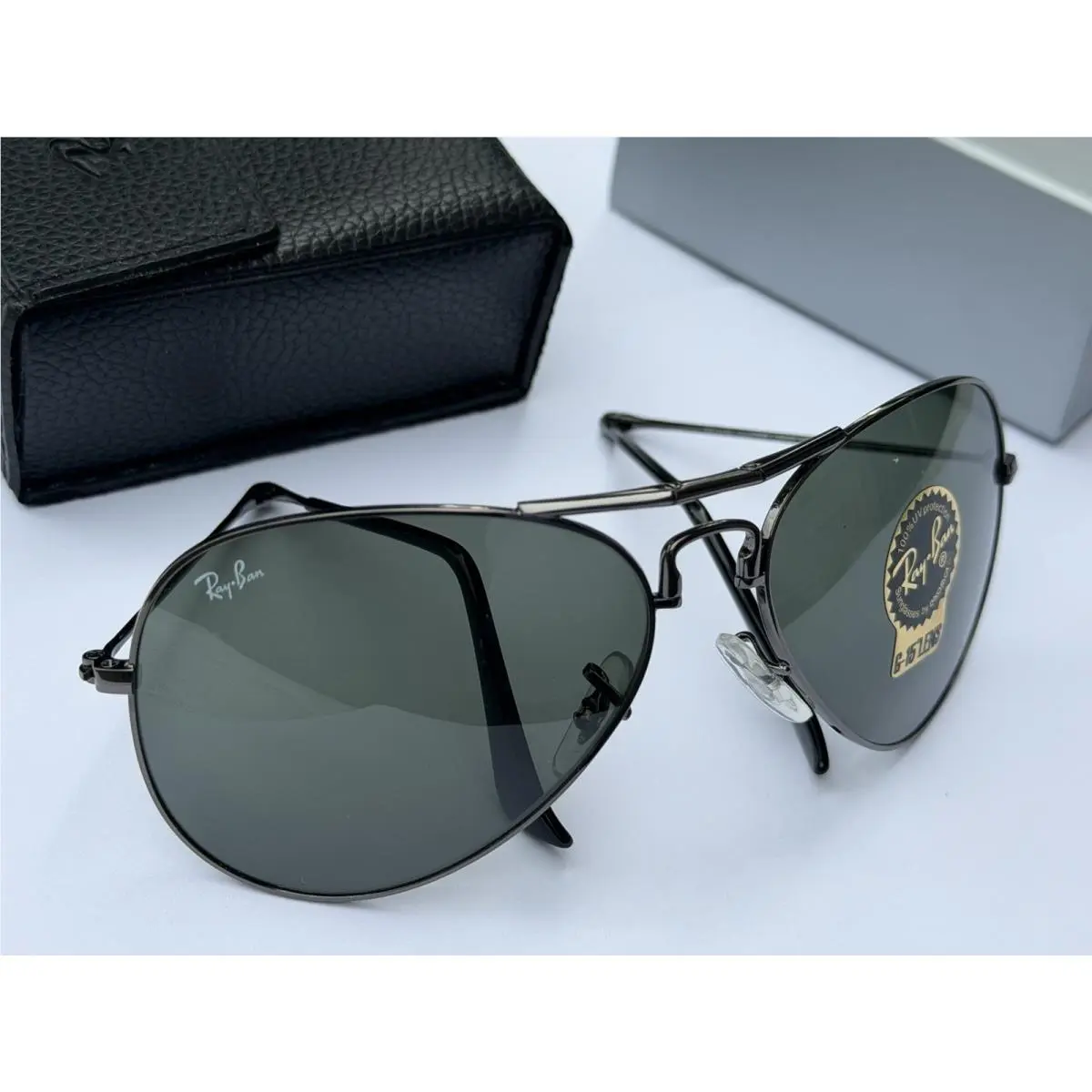Ray-ban RB3479 004 Folding Aviator Gunmetal G-15 Green 58mm Sunglasses by Ray-Ban