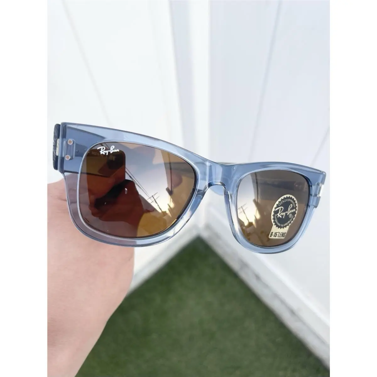 Ray Ban Mega Wayfarer RB0840S 0840 Blue Brown Lens Size 51/21 by Ray-Ban