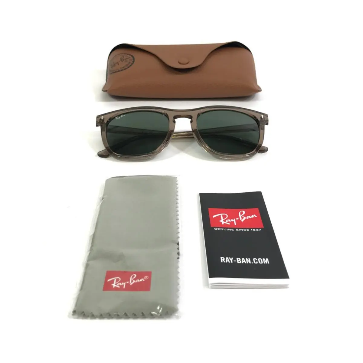 Ray-ban Sunglasses RB2210 8457/31 Transparent Brown Frames w/ Dark Green Lenses by Ray-Ban