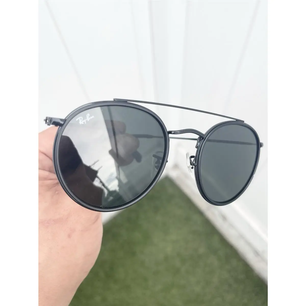 Ray Ban Round Double Bridge RB3647-N 3647 Black Gray Lens Size 51/22 by Ray-Ban