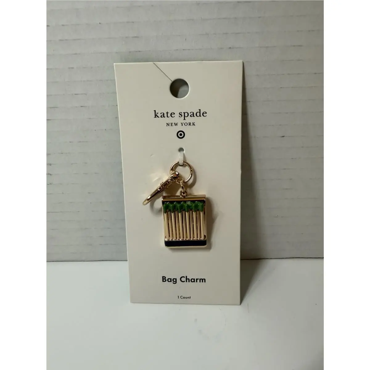 New  x Target Matches Matchbox Bag Charm Keychain Green Gold by Kate Spade