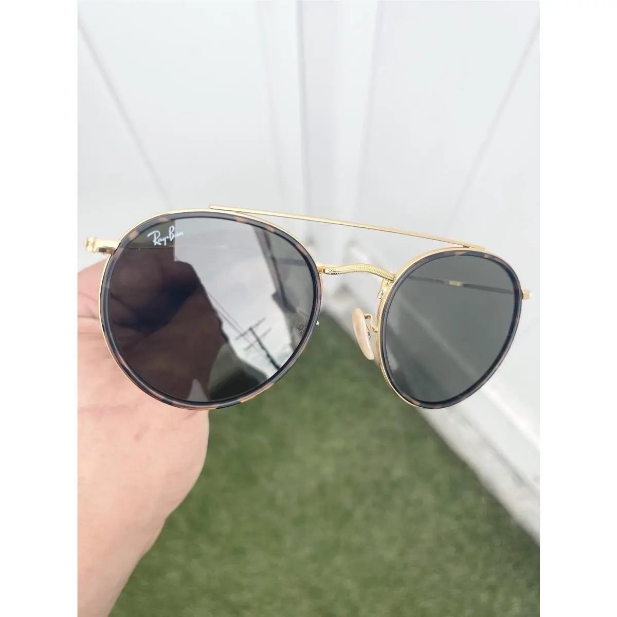 Ray Ban Round Double Bridge RB3647-N 3647 Gold Havana G15 Lens Size 51/22 by Ray-Ban