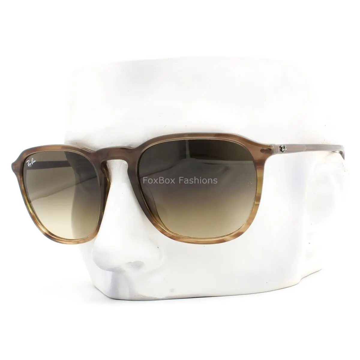 Ray-ban Unisex Sunglasses RB2203 1392/0A Shiny Stripe Brown Glass 52mm with Case by Ray-Ban