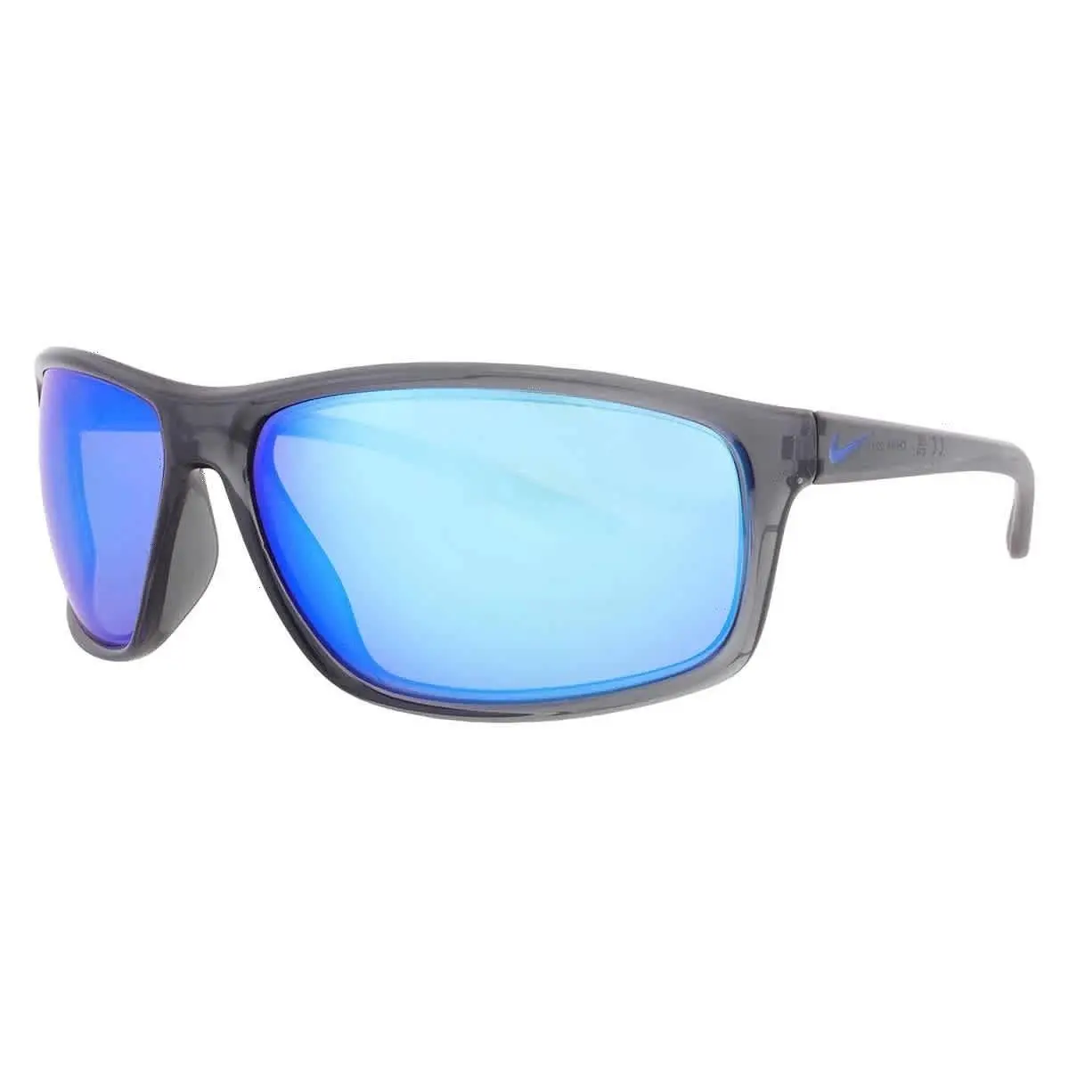 Nike Blue Mirror Wrap Men`s Sunglasses Nike Adrenaline M EV1113 012 - Grey, Frame: Grey, Lens: Blue