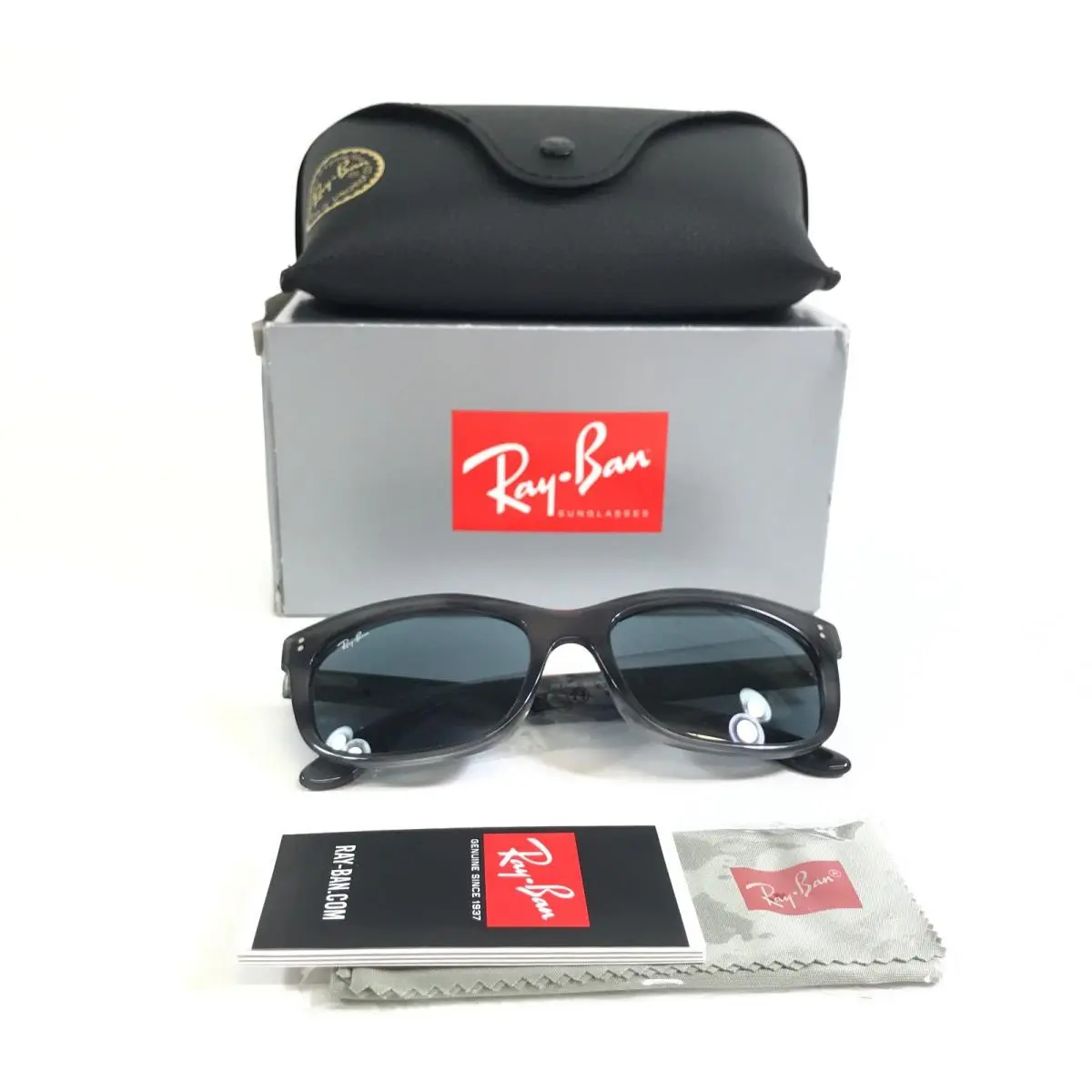 Ray-ban Sunglasses RB2839 Balorette 1404/R5 Striped Gray Frames with Blue Lenses by Ray-Ban