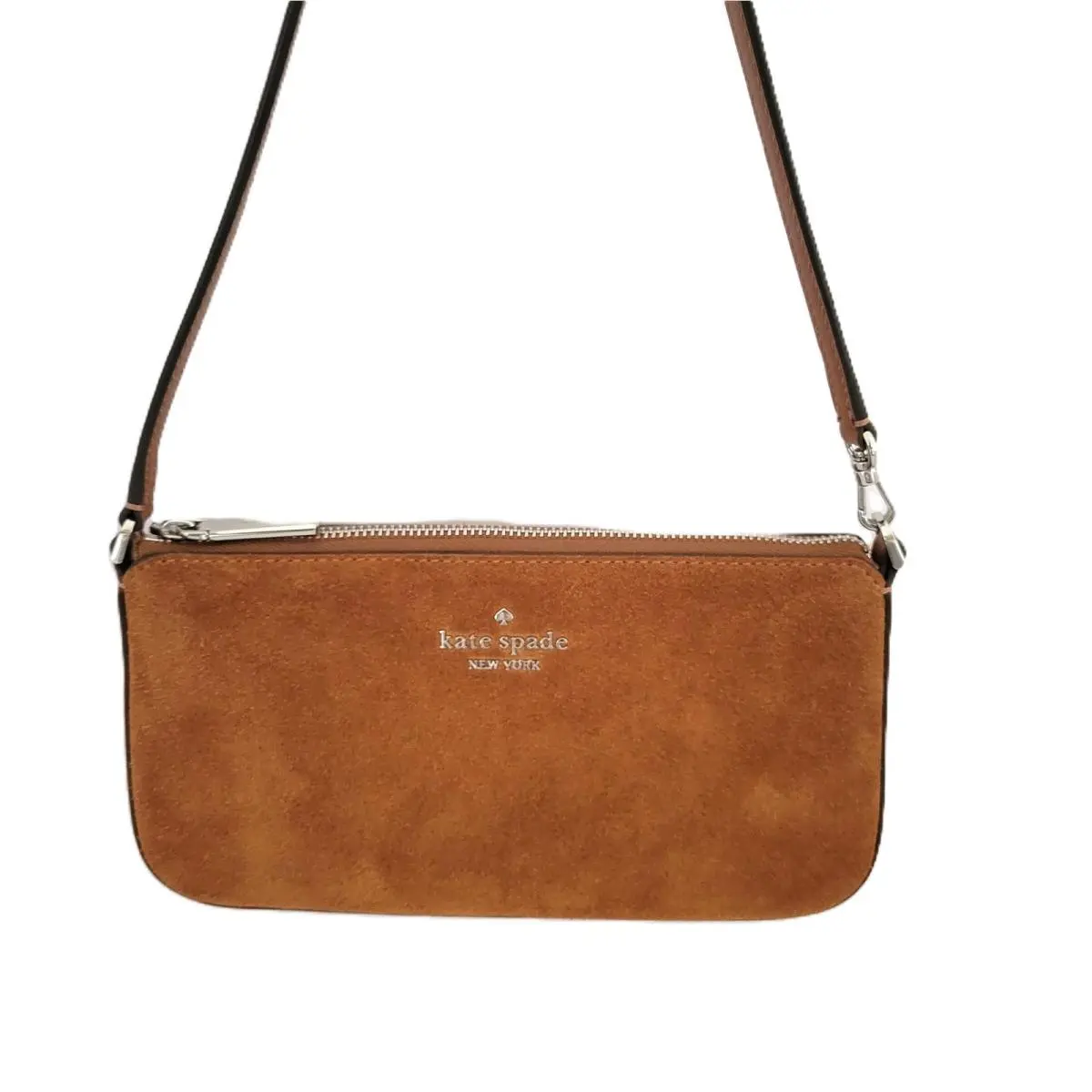 Kate Spade Gemini Suede Mixed Materials Mini Bag Convertible Wristlet Warm Ginge