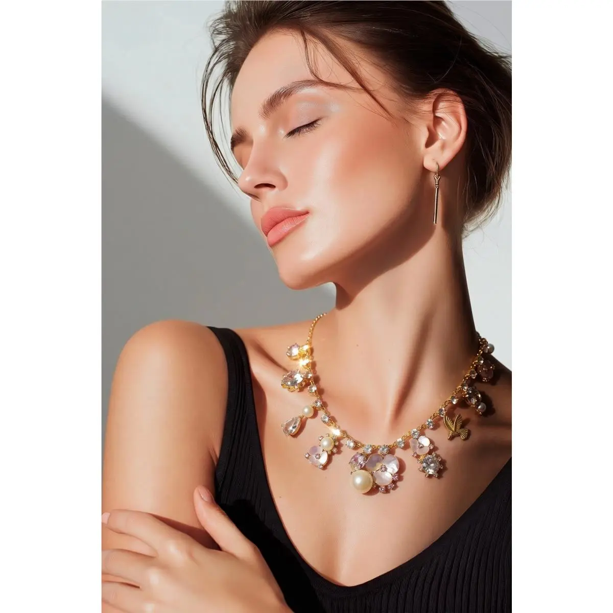 Crystal Mop Flower Collar Disco Pansy Necklace K1C by Kate Spade