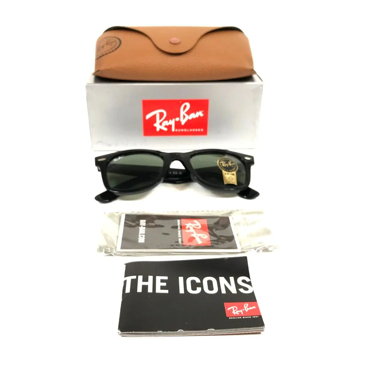 Ray-ban Sunglasses RB2140 901 Wayfarer Polished Black Frames w/ G-15 Lens 50 mm by Ray-Ban