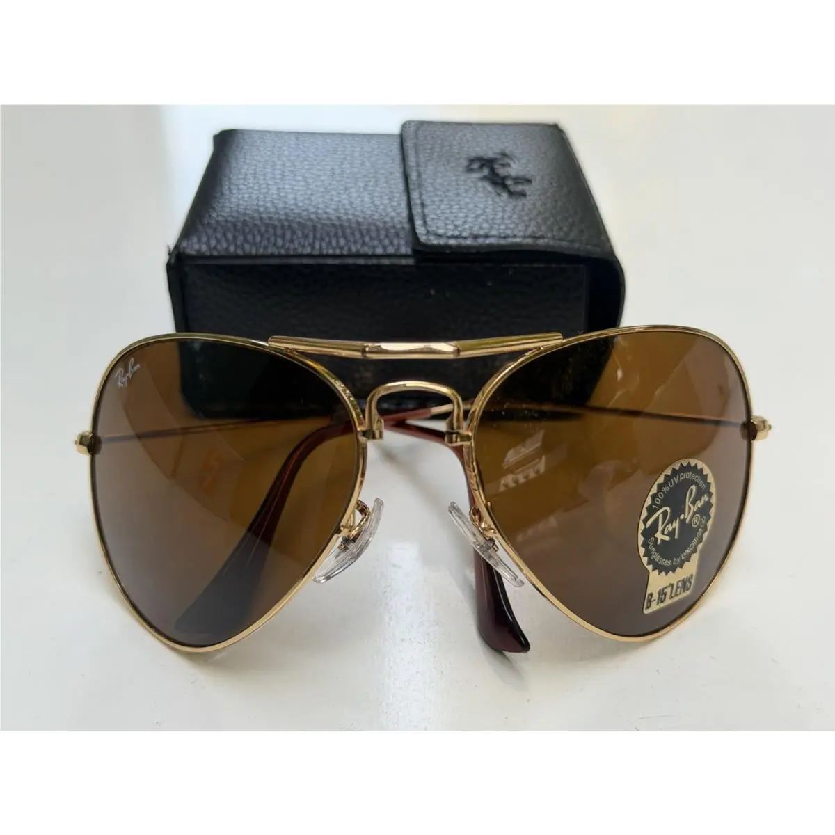 Ray-ban RB3479 001/33 Folding Aviator Arista Gold B-15 Brown 58mm Sunglasses by Ray-Ban