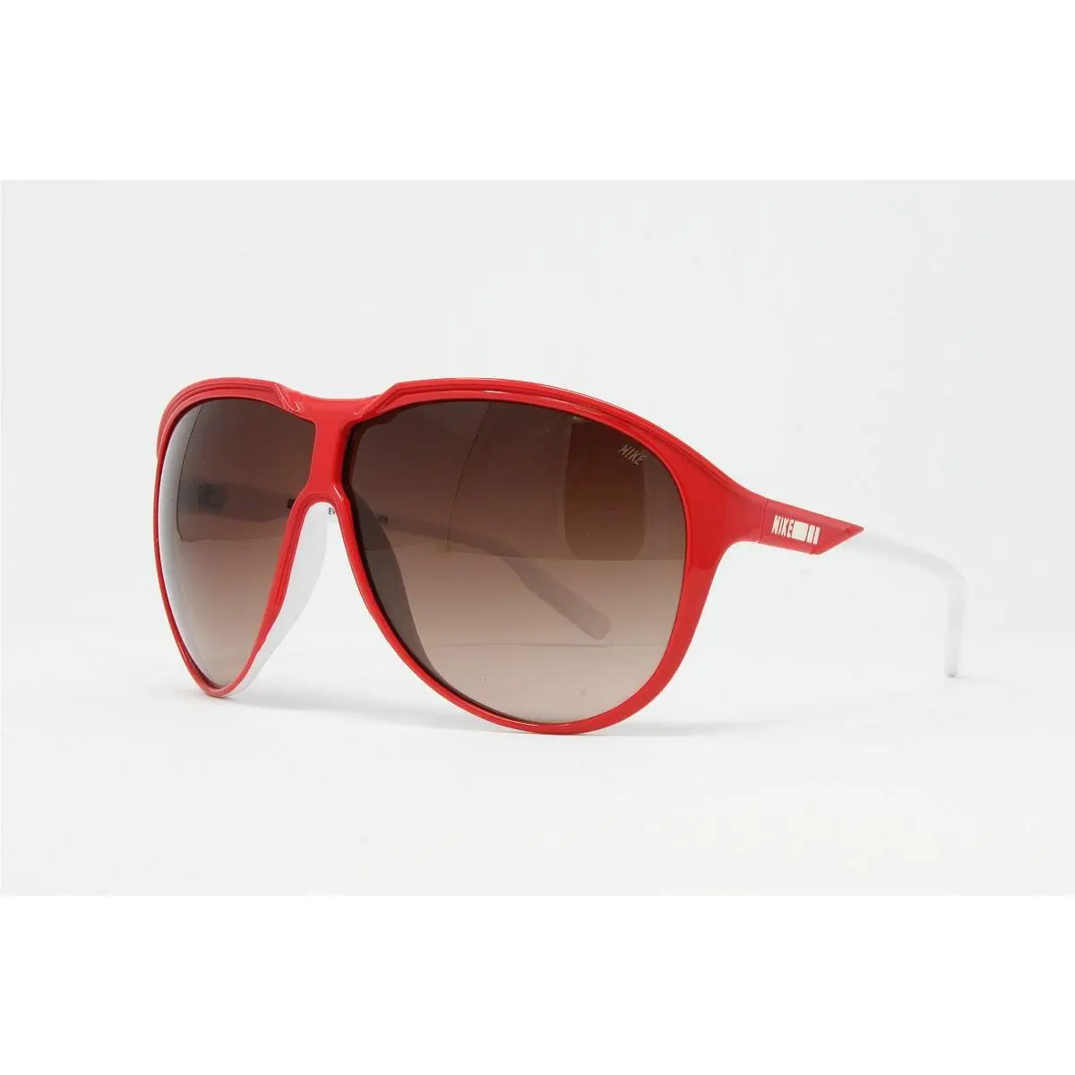 Nike Men`s Sunglasses MDL210 EV0720 Color 615 Red White 66mm Brown Lens