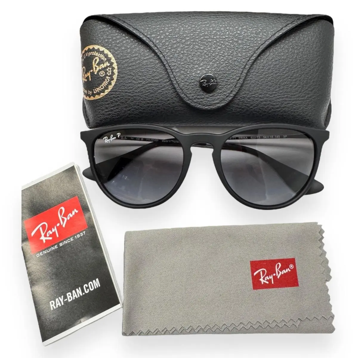 Ray-ban Erika Sunglasses RB 4171 622/T3 Matte Black Gray Polarized W/case by Ray-Ban
