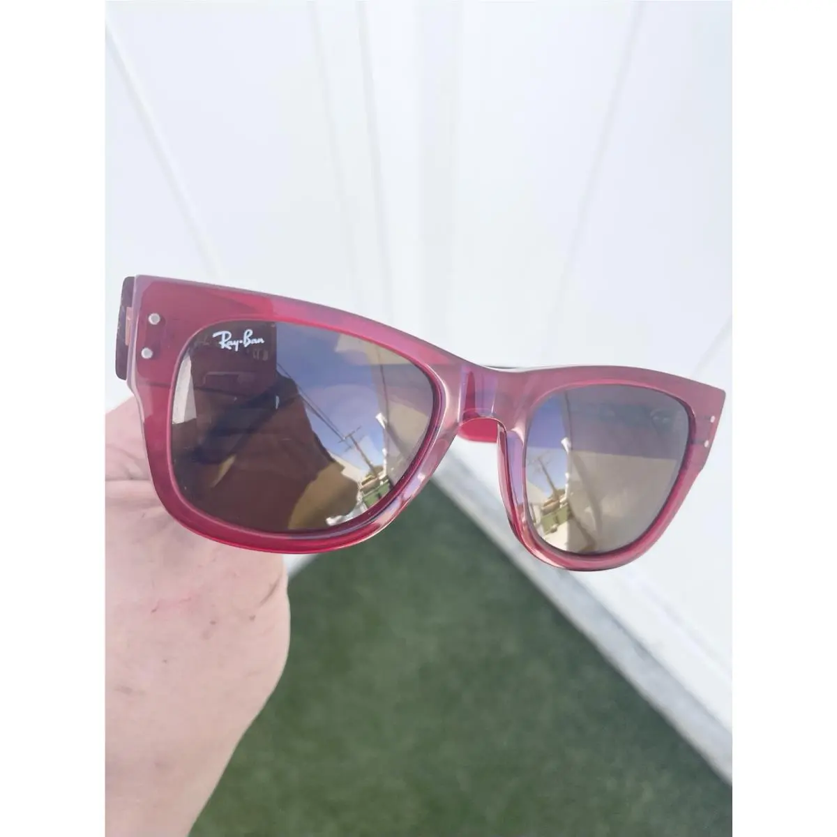 Ray Ban Mega Wayfarer RB0840S 0840 Red Brown Lens Size 51/21 by Ray-Ban