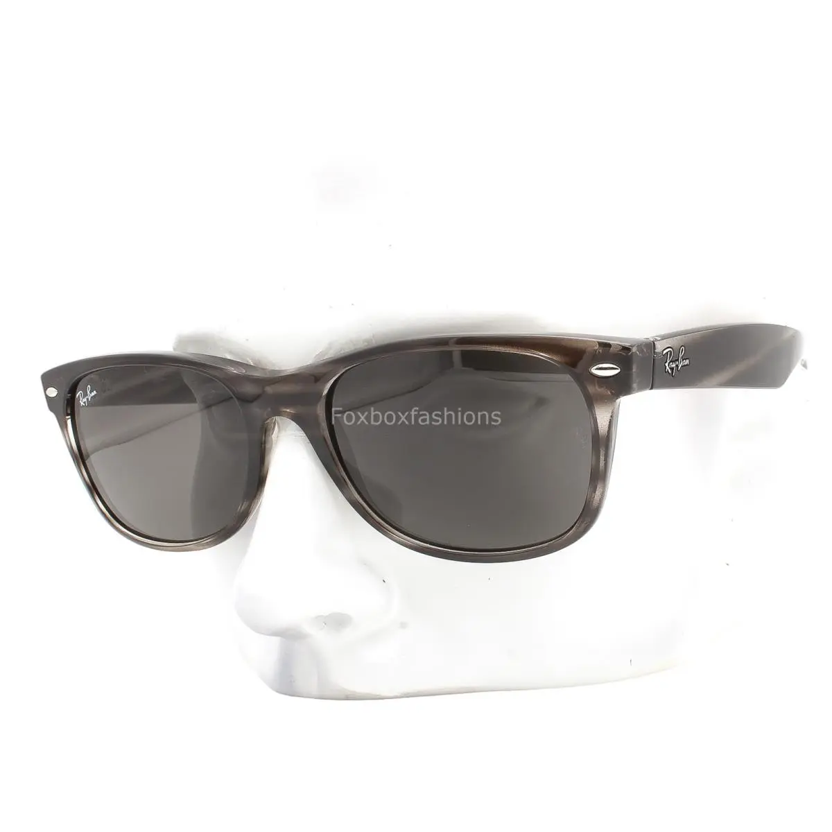 Ray-ban Wayfarer RB 2132 6430/B1 Sunglasses Crystal Gray Brown Stripe W/case by Ray-Ban