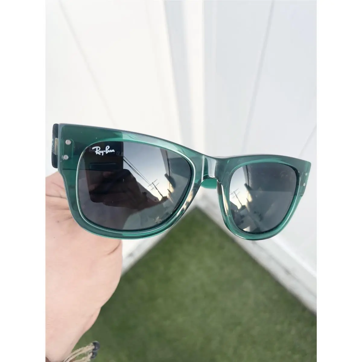 Ray Ban Mega Wayfarer RB0840S 0840 Green Gray Lens Size 51/21 by Ray-Ban