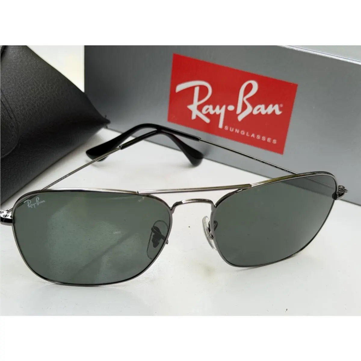 Ray-ban Caravan RB3136 004 Gunmetal Frame G-15 Green Sunglasses 58mm by Ray-Ban