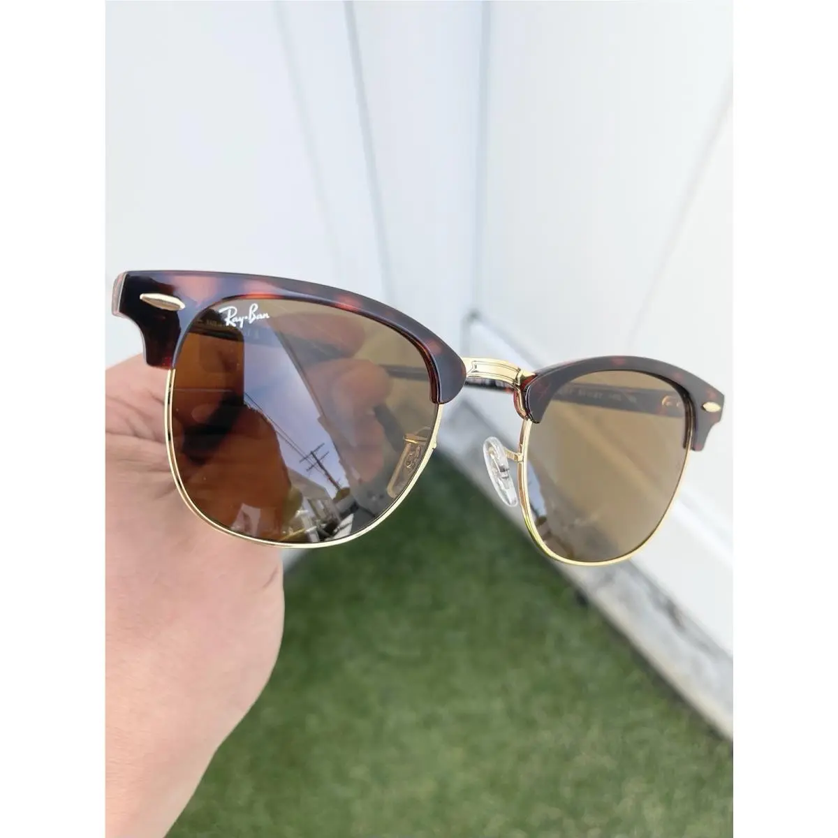 Ray Ban Classic Clubmaster RB3016 3016 Red Havana Brown Size 51/21 by Ray-Ban