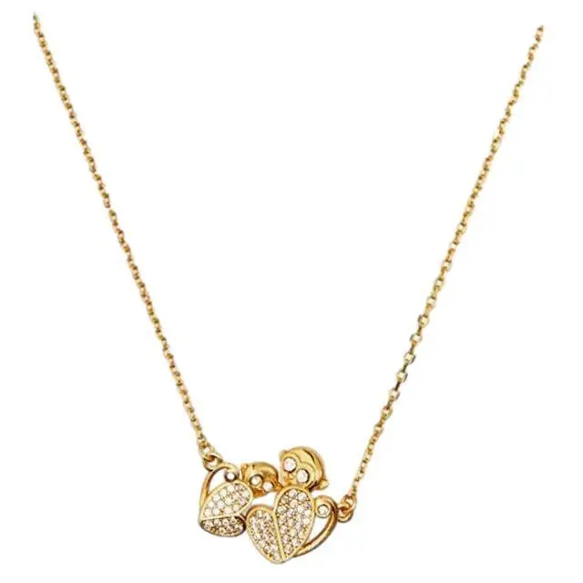 NY Necklace Mom Knows Best Pave Monkey Pendant Gold/clear Retail by Kate Spade