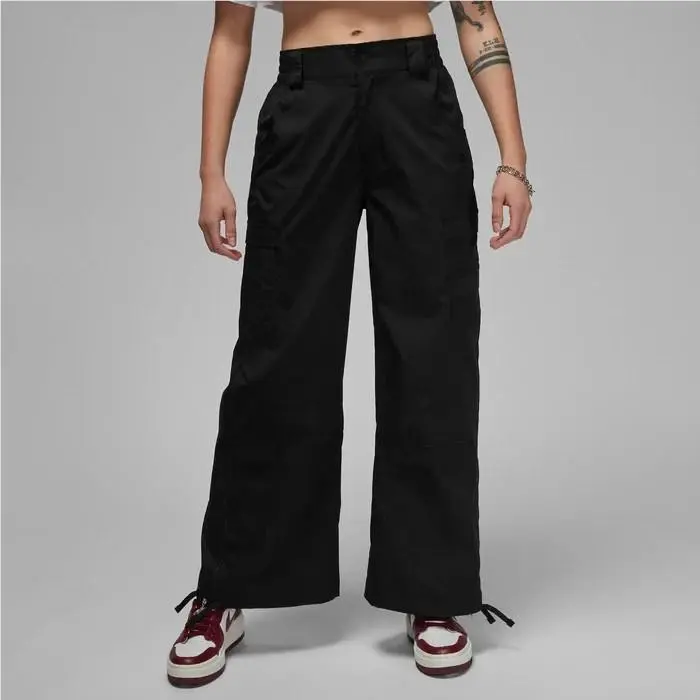 Nike Jordan Flight Womens Medium Wide Leg Cargo Pants Black DZ3349-010