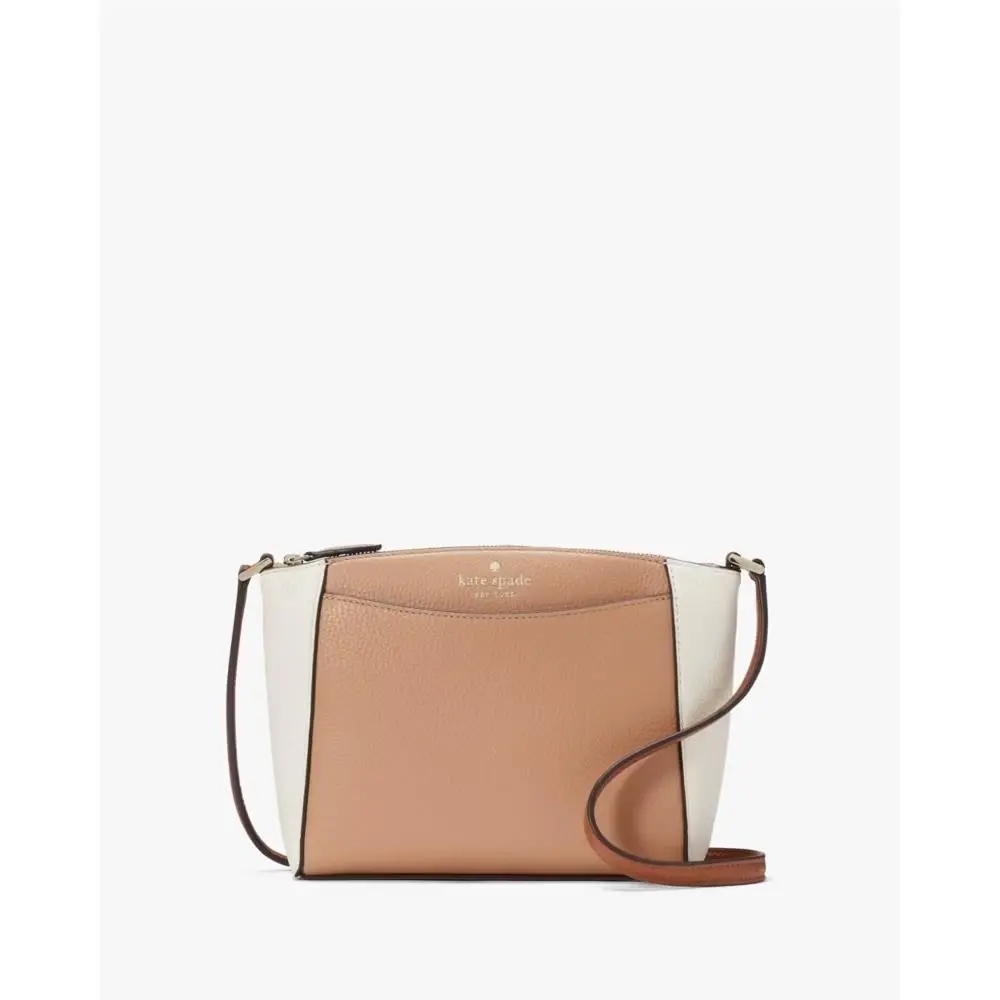 Monica Small Crossbody Bag Purse Pebbled Leather Light Fawn by Kate Spade