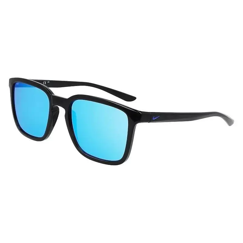 Circuit Team 55mm Square Sunglasses Black Blue Mirror by Nike