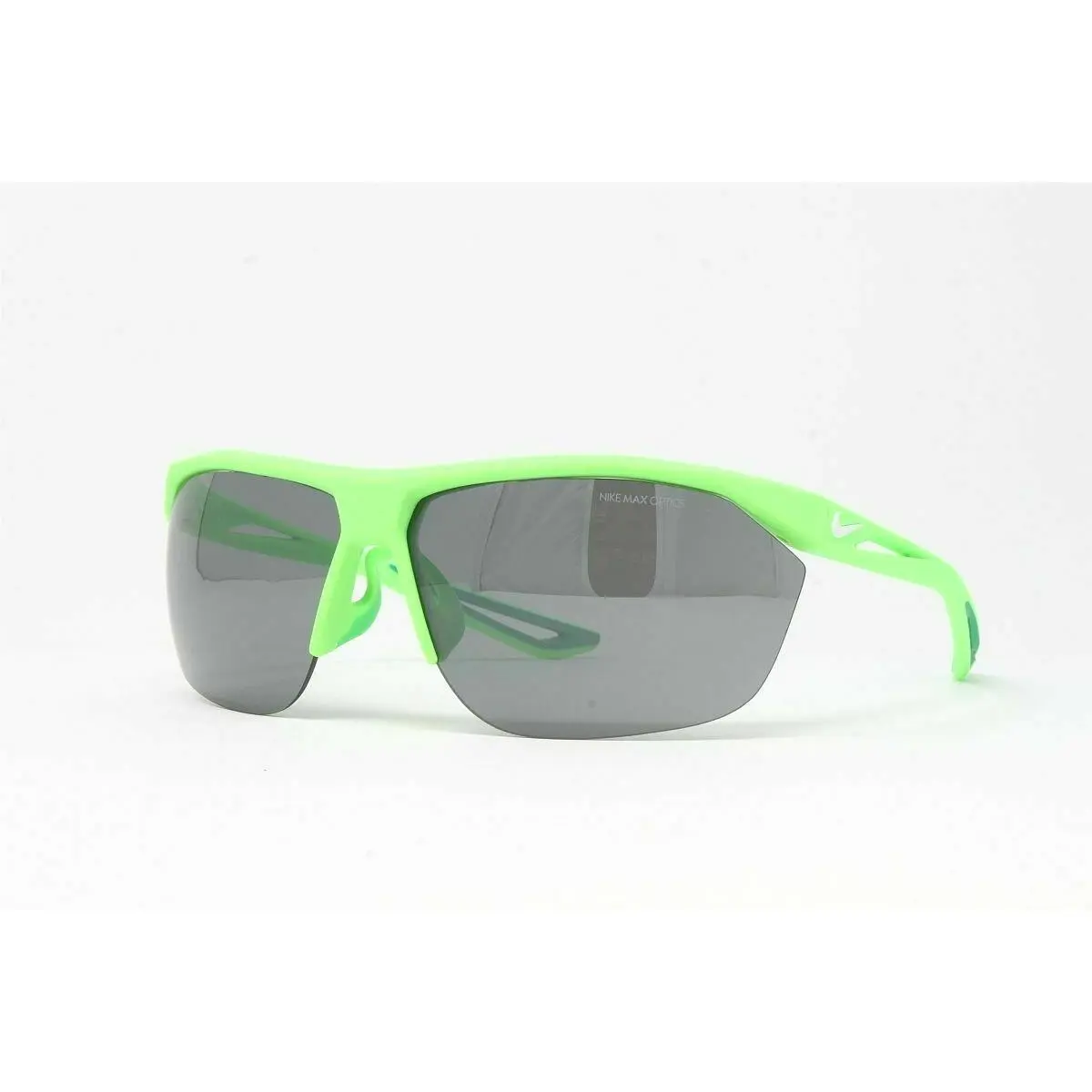 Nike Men`s Sunglasses Tailwind Half Rim Matte Volt Green White 70mm Silver Lens