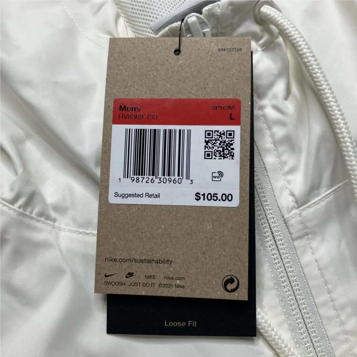 Nike clothing - Nike Windbreaker - Windbreaker - HV8369 HV8369-133 - White (UPC: 198726309603) 5
