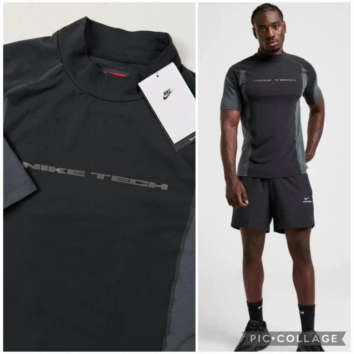 Tech Baselayer T-shirt Mens Medium Black Dri-fit Gym Training Sports Top M by Nike