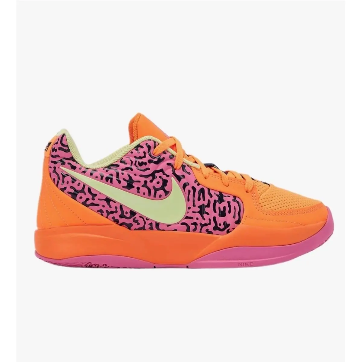 Ja 1 GS Day One Citron Tint Hot Punch Leopard Print Size 7 Kids Shoes by Nike