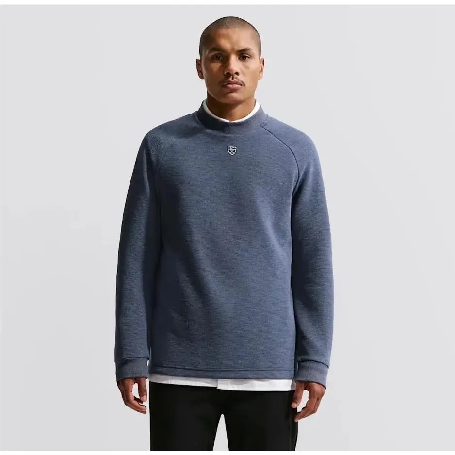 Par Men`s Therma-fit Golf Crew-neck Sweatshirt Size L Navy Blue IQ4040 419 by Nike