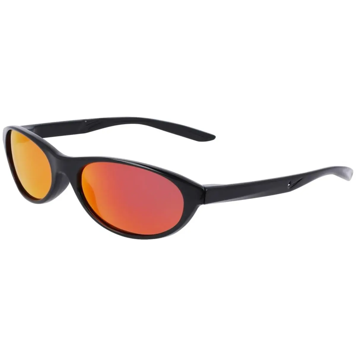 Retro M Black Oval Wrap Sunglasses w/ Mirror Lens - NKDV6954-010 - Italy by Nike